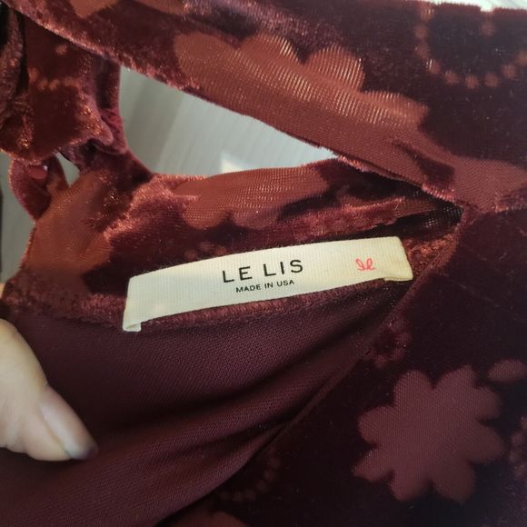 Vtg 90s Y2K Velvet Floral A-line Skater Dress Sleeveless Grunge Boho Maroon Sz S - Picture 4 of 8